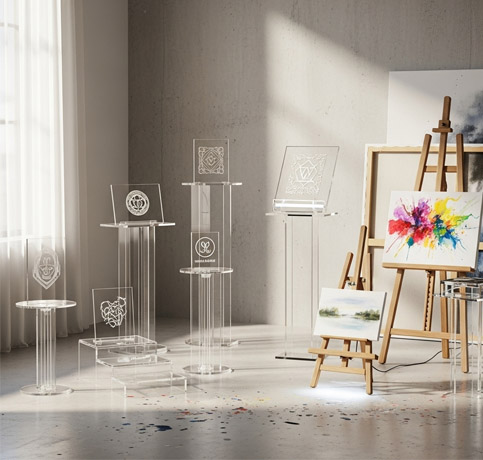 Custom Acrylic Art Display Stands & Easels