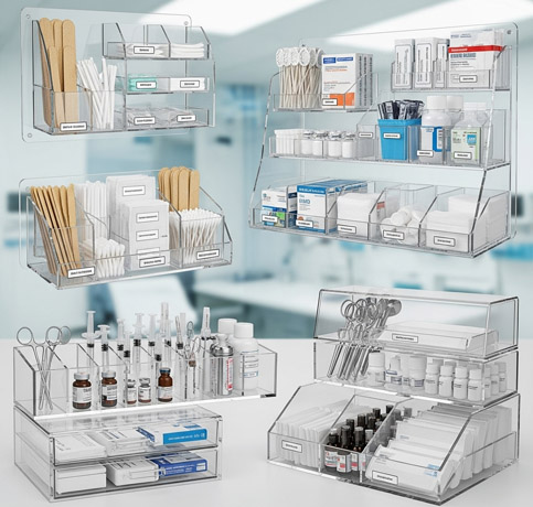 Custom acrylic Medical Display & Organizer Units