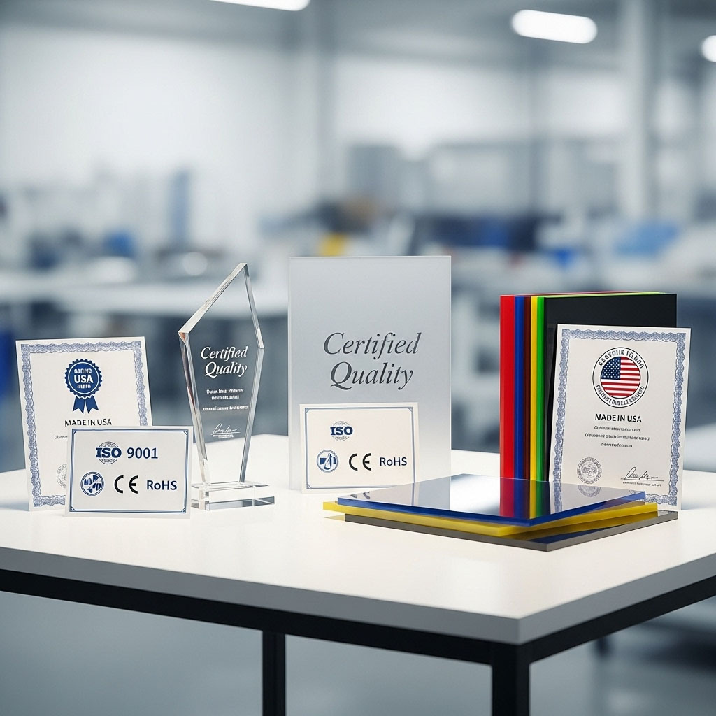 Quality Certifications for custom acrylic products
